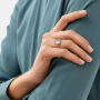 BoHo Ring 750 Gelbgold mit Aquamarin & Brillanten
