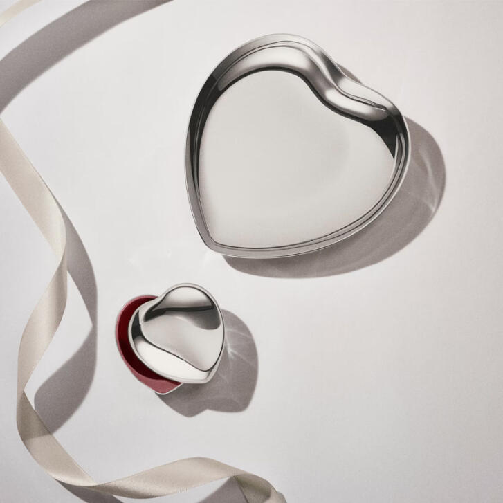 Heart Tablett Edelstahl
