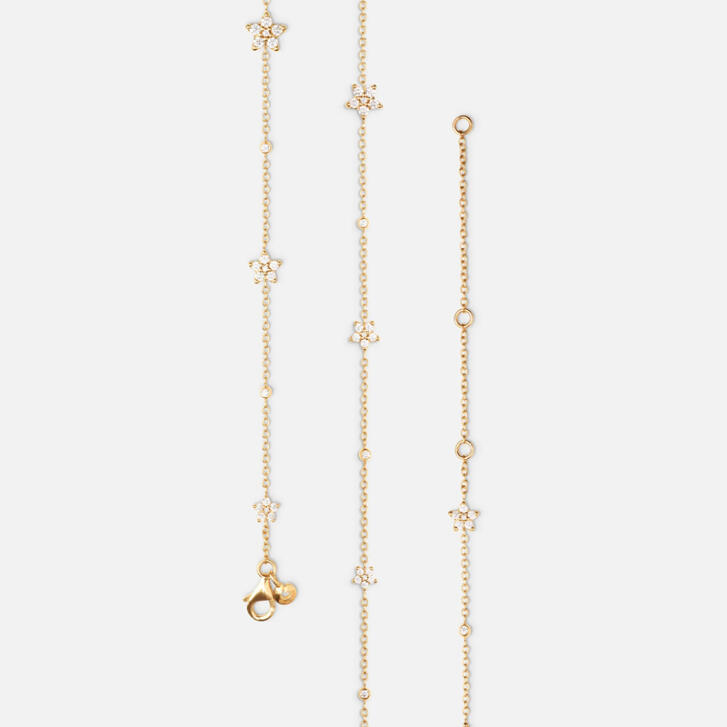 Collier Shooting Stars 750 Gelbgold mit Brillanten 45 cm
