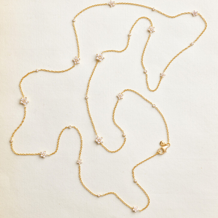 Collier Shooting Stars 750 Gelbgold mit Brillanten 80 cm