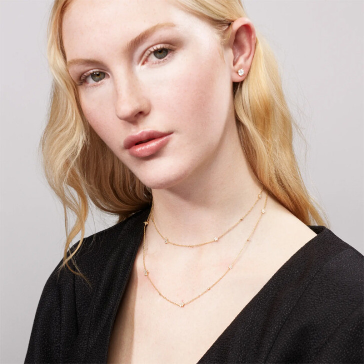 Collier Shooting Stars 750 Gelbgold mit Brillanten 80 cm