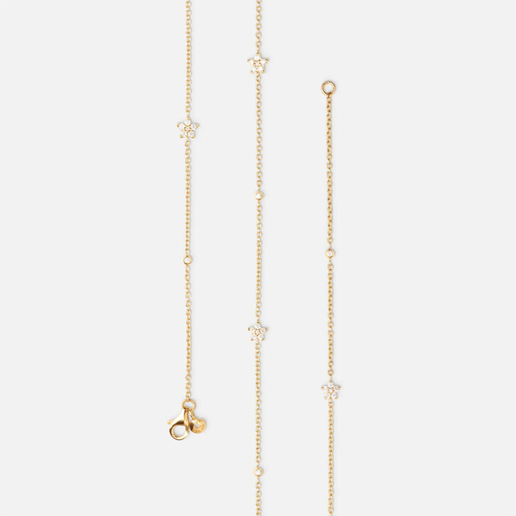 Collier Shooting Stars 750 Gelbgold mit Brillanten 80 cm