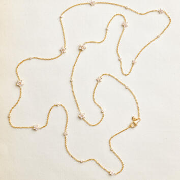 Collier Shooting Stars 750 Gelbgold mit Brillanten 80 cm