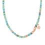 Edelstein Kette Mix 750 Roségold mit London Blue Topas, Peridot, Apatit & Kyanit