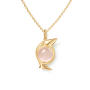 Bird Family Anhänger 750 Gelbgold mit Rosenquarz