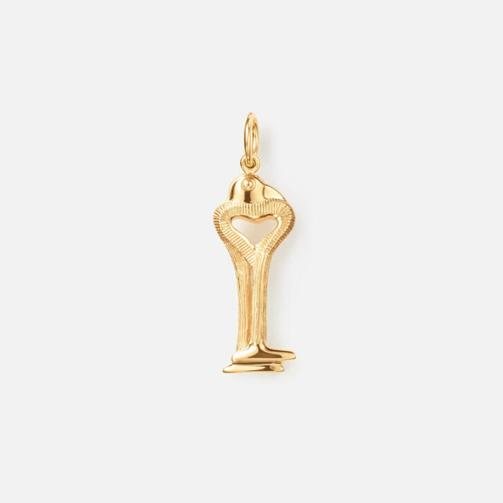 Bird Family Key to the Heart Anhänger 750 Gelbgold