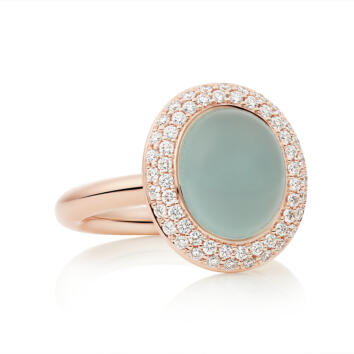 Bron Solar Ring 750 Roségold mit Aquamarin &...