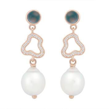 Joy Cloud Ohrringe 750 Roségold mit London Blue...