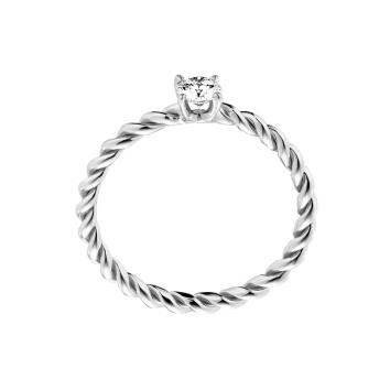 Argentum Collection Kordelring 750 Weißgold mit...