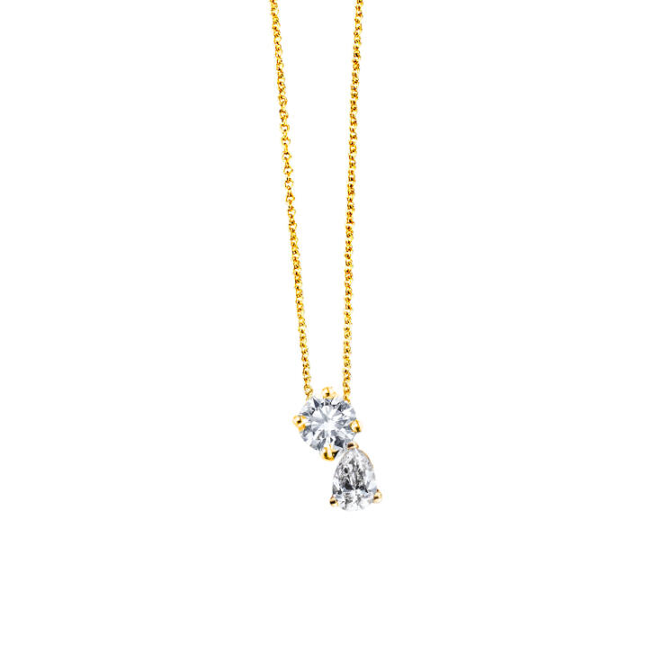 Argentum Collection Toi et Moi Collier 750 Gelbgold mit Brillanten