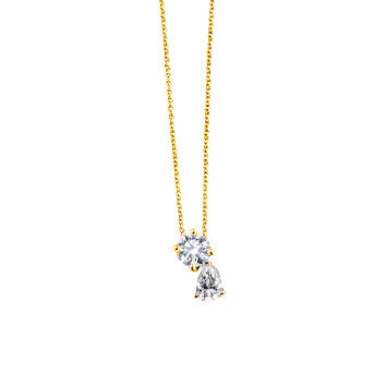 Argentum Collection Toi et Moi Collier 750 Gelbgold mit...