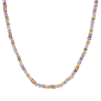 Edelstein Kette Mix 750 Roségold mit Amethyst,...