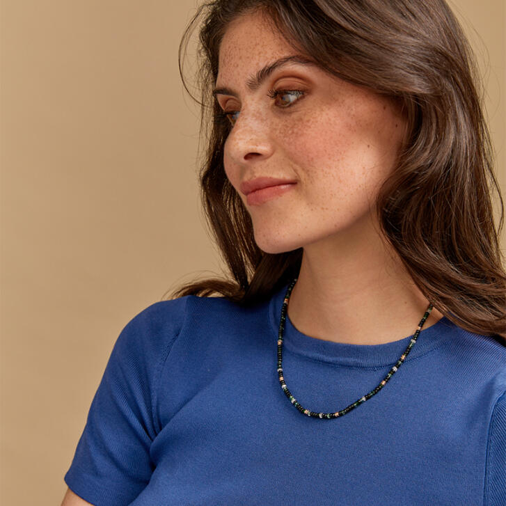 Edelstein Kette Mix 750 Roségold