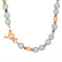 Edelstein Kette Mix 750 Roségold mit Akoya Perlen & Turmalin-Mix