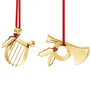 Christmas Ornament 2026 2er Set vergoldet
