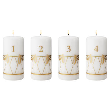 Adventskerzen 2026 mit gold Print