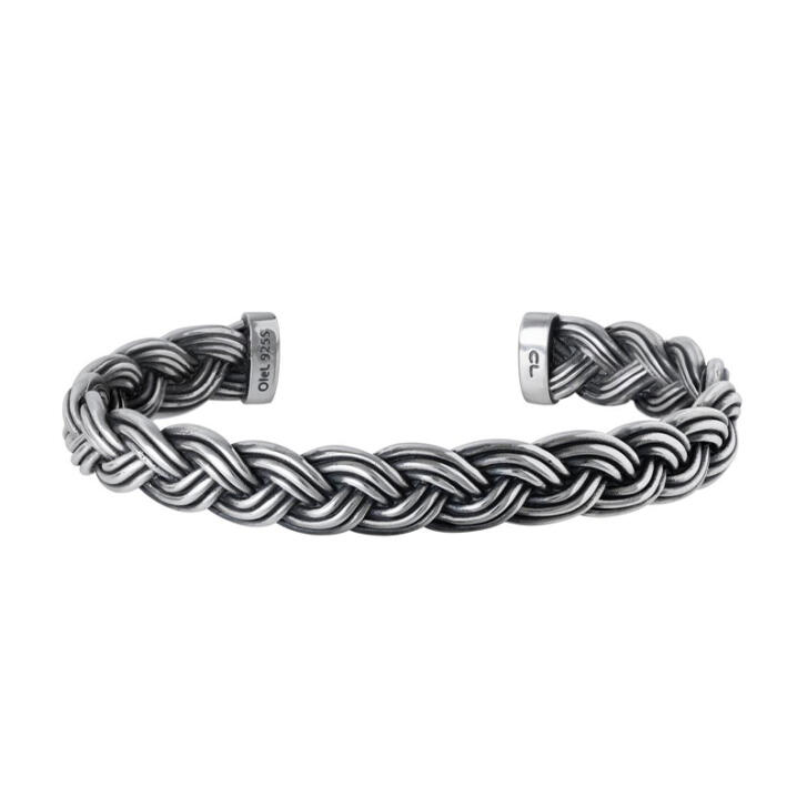 Michel Armreif 925 Silber oxidiert, schmal