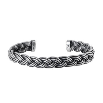 Michel Armreif 925 Silber oxidiert, schmal