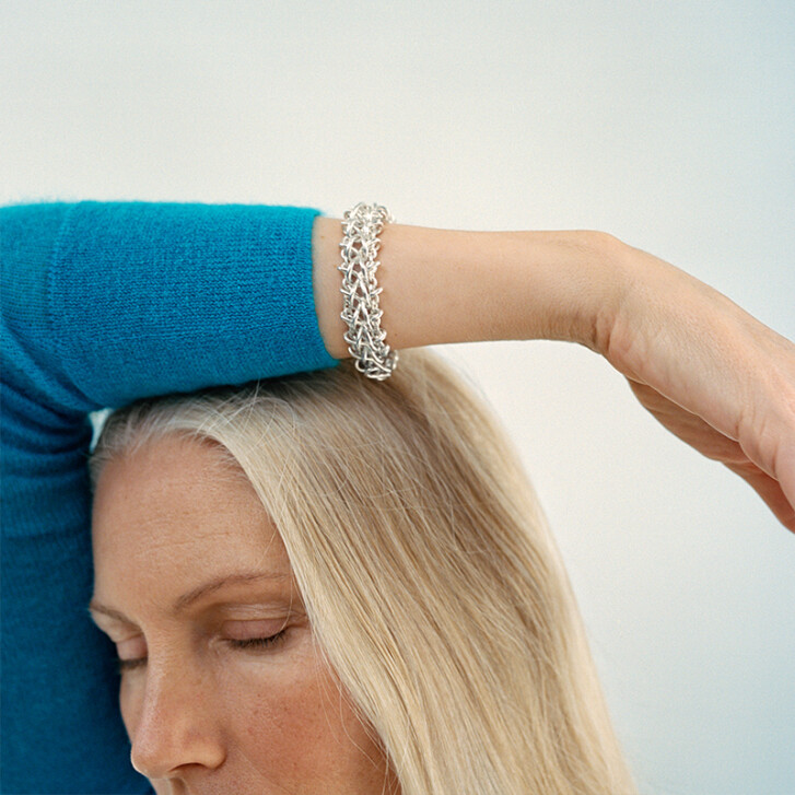 Weft Doppelglieder-Armband 925 Silber