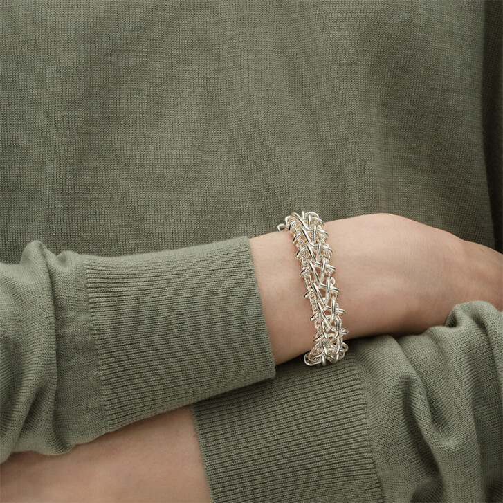 Weft Doppelglieder-Armband 925 Silber