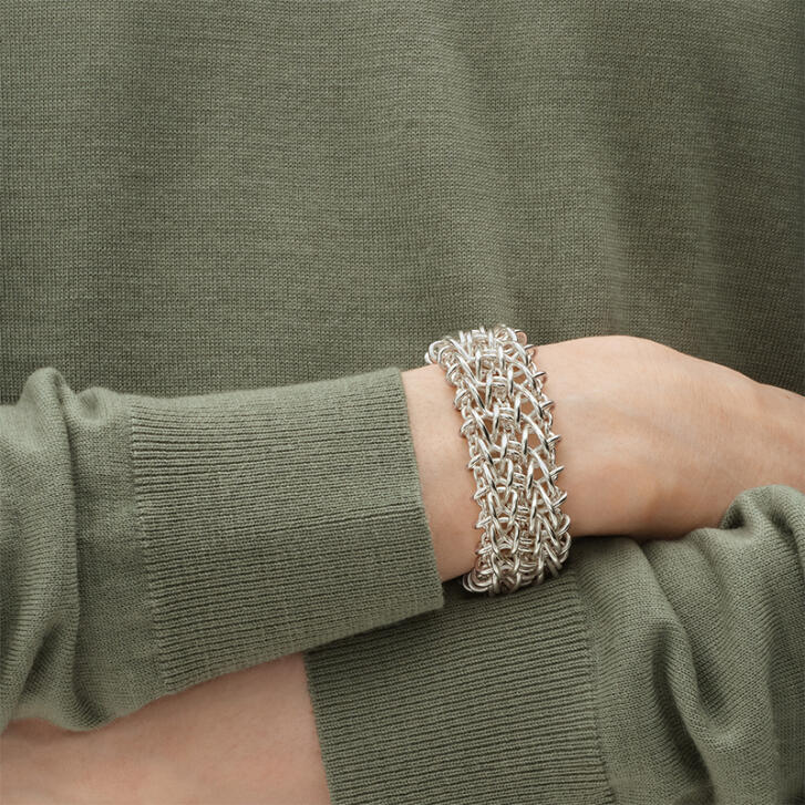 Weft Dreifachglieder-Armband 925 Silber