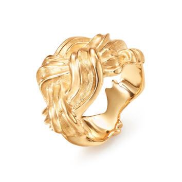 Braided Organic Ring 750 Gelbgold, large
