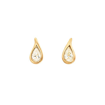 Ocean Drops Solitaire Ohrringe 750 Gelbgold mit Brillanten