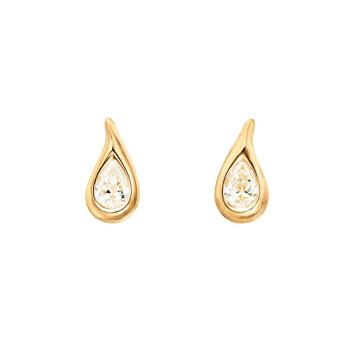 Ocean Drops Solitaire Ohrringe 750 Gelbgold mit Brillanten