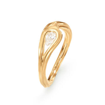 Ocean Drops Solitaire Ring 750 Gelbgold mit Brillant
