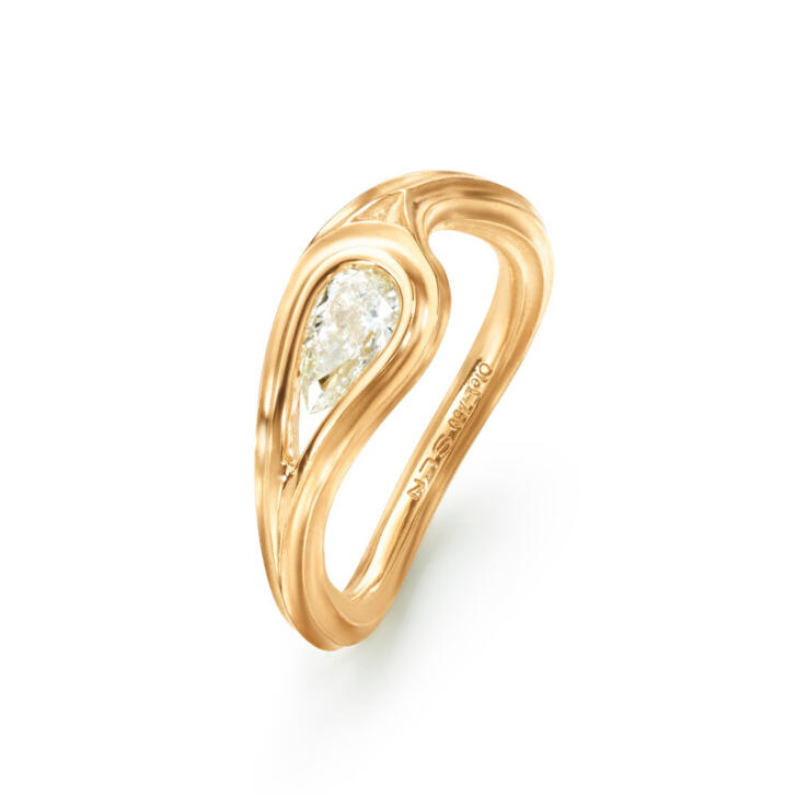 Ocean Drops Solitaire Ring 750 Gelbgold mit Brillant