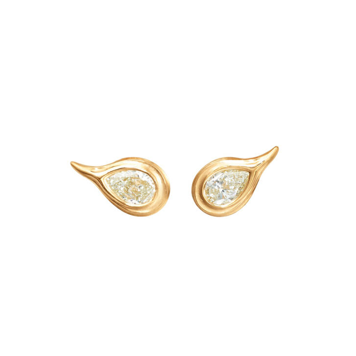 Ocean Drops Solitaire Ohrring Einhänger 750 Gelbgold mit Brillanten