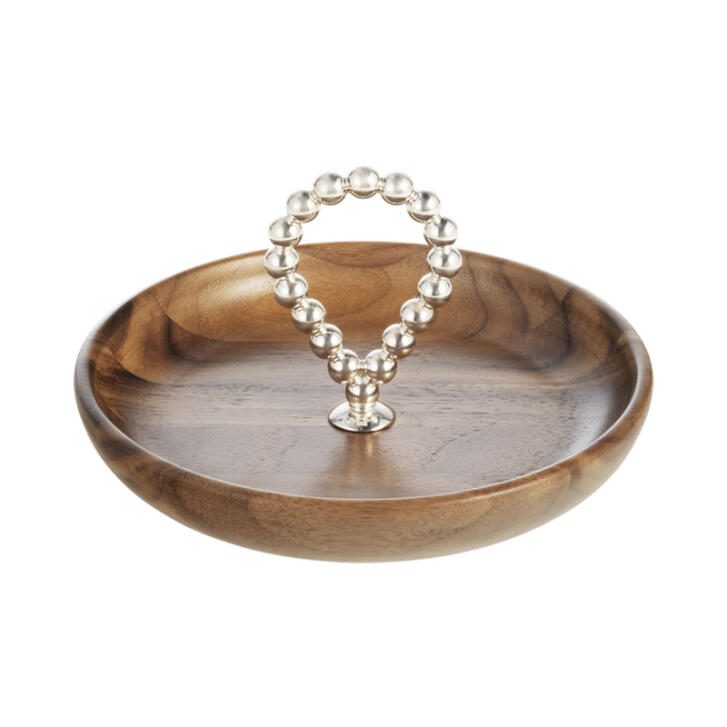 Perles Schale versilbert & Walnuss