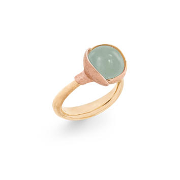 Lotus Ring No.2 750 Gelb- und Roségold mit Aquamarin