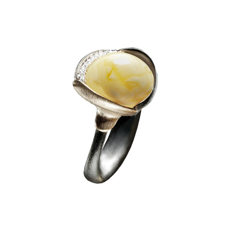 Lotus Ring 925 Silber 750 Gelb- und Roségold