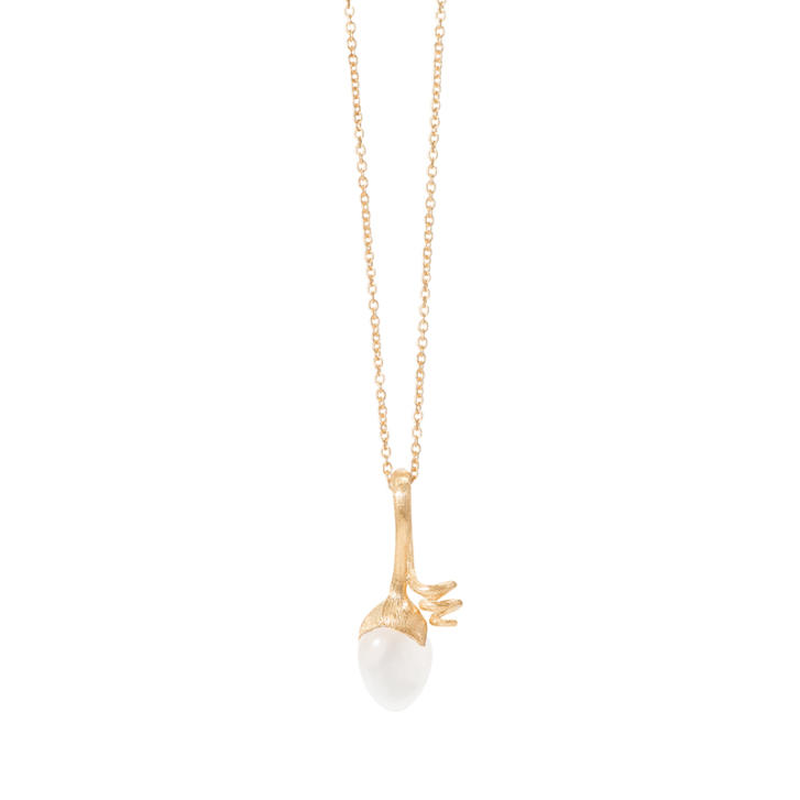 Sprout Anhänger 750 Gelbgold mit weißem Mondstein