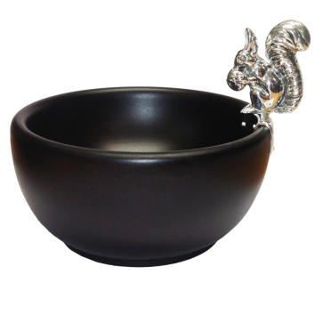 Edelholzschale mit Eichhörnchen 925 Silber