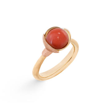 Lotus Ring No.1 750 Gelb- und Roségold mit Koralle