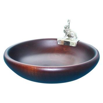 Edelholzschale mit 925 Silber Hase
