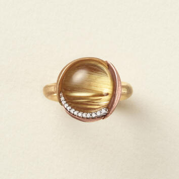 Lotus Ring No.3 750 Gelb- und Roségold mit...