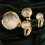 Lotus Ring No.3 750 Gelb- und Roségold mit Brillanten und Rutilquarz