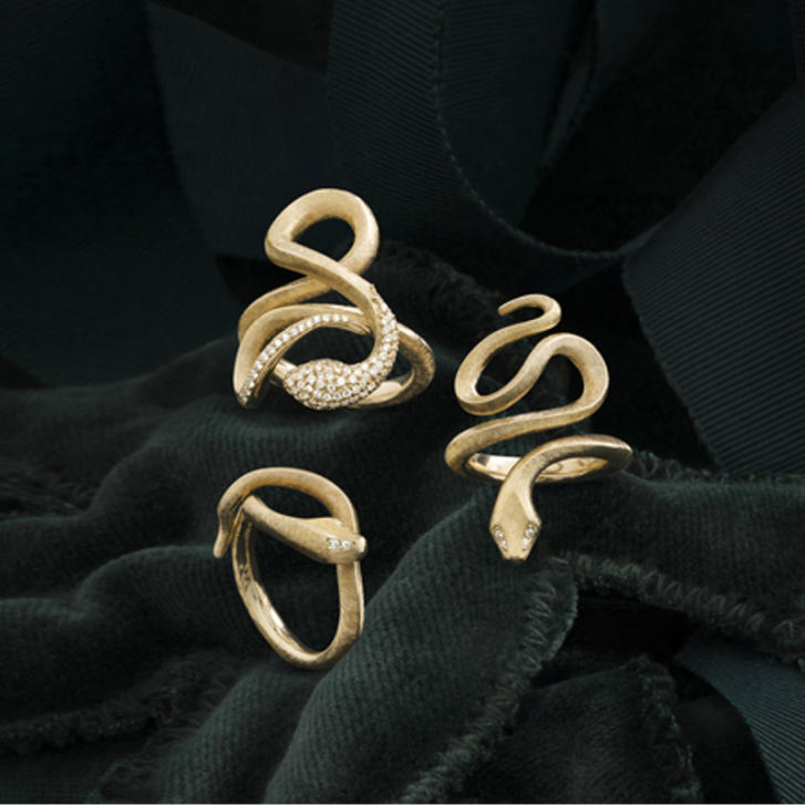 Snakes Ring 750 Gelbgold mit Brillanten