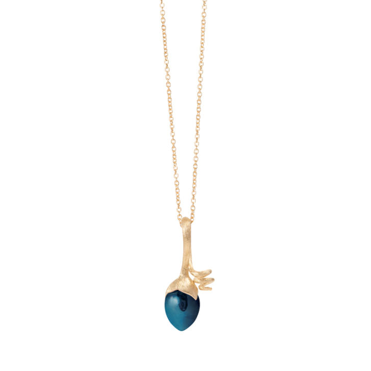 Sprout Anhänger 750 Gelbgold mit London Blue Topas