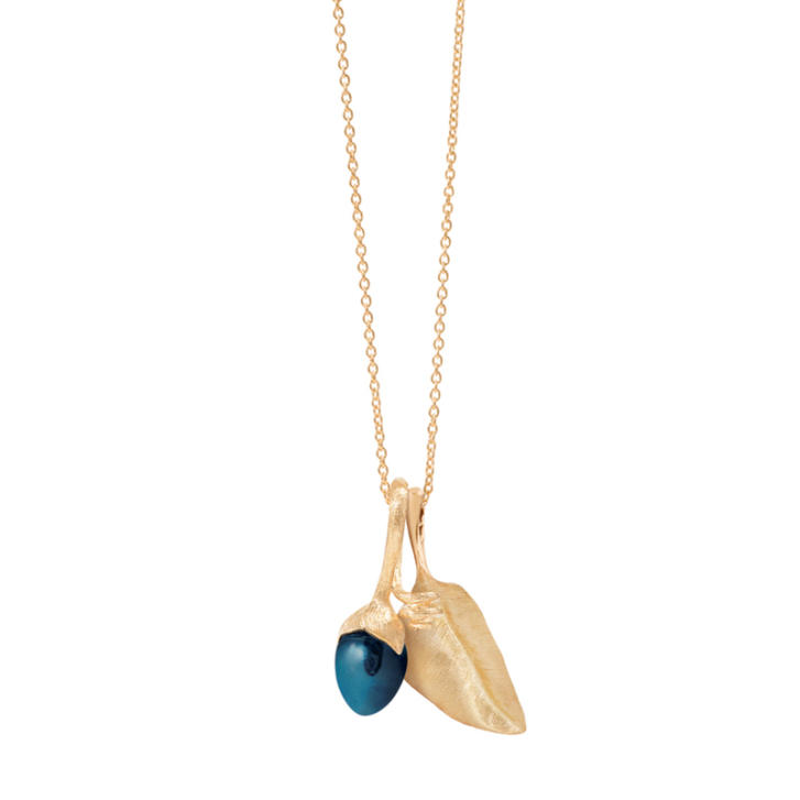 Sprout Anhänger 750 Gelbgold mit London Blue Topas
