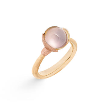 Lotus Ring No.1 750 Gelb- und Roségold mit Rosenquarz