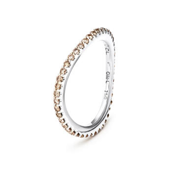 Love Band Ring gebogen 750 Weißgold mit Brillanten...