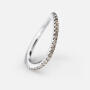 Love Band Ring gebogen 750 Weißgold mit Brillanten chocolate brown