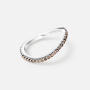 Love Band Ring gebogen 750 Weißgold mit Brillanten chocolate brown
