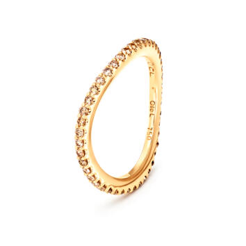 Love Band Ring gebogen 750 Gelbgold mit Brillanten...