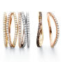 Love Band Ring gebogen 750 Gelbgold mit Brillanten chocolate brown