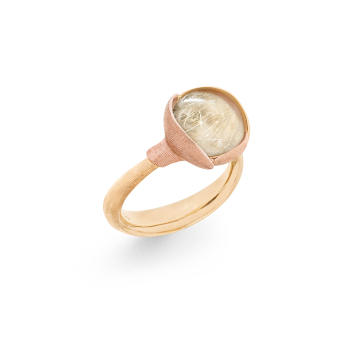 Lotus Ring No.2 750 Gelb- und Roségold mit Rutilquarz